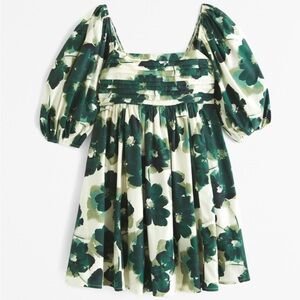 Abercrombie & Fitch Emerson Poplin Puff Sleeve Mini Dress